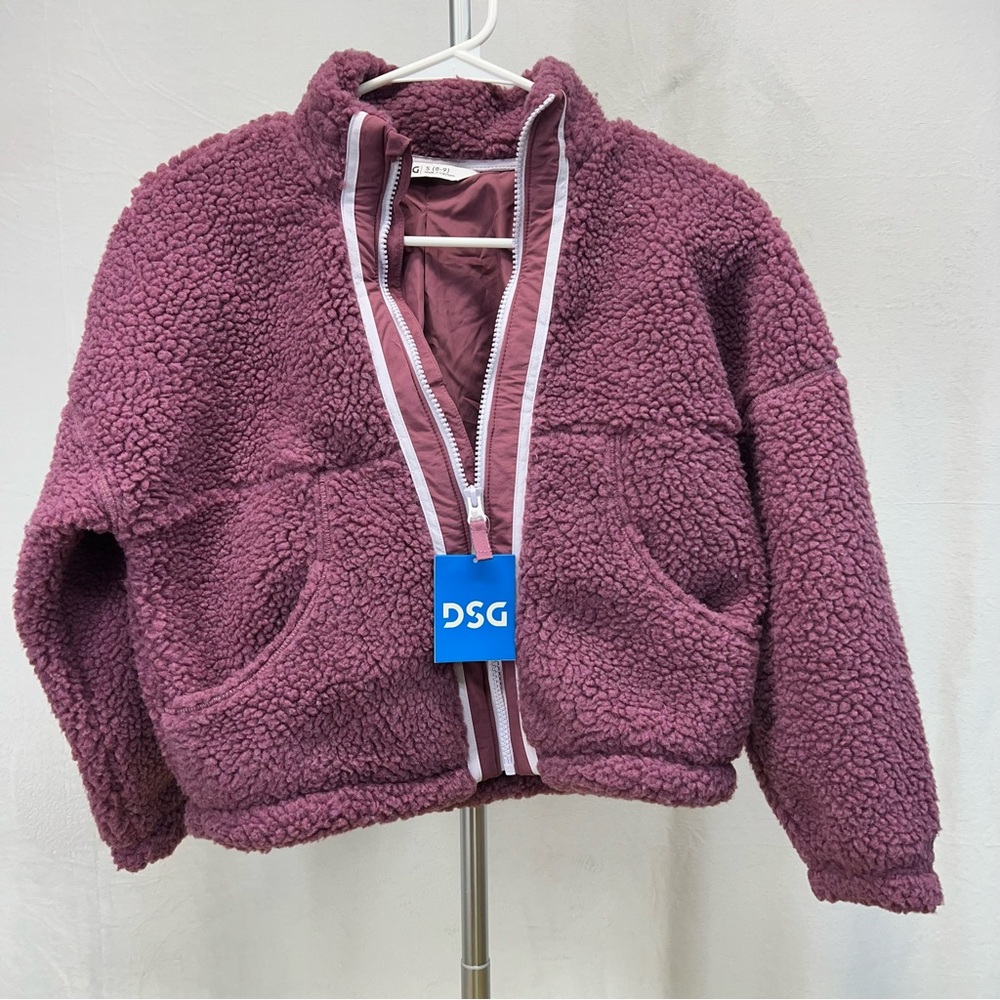 DSG Kids' Rose Coffee Cozy fleece full zip Jacket‎ small